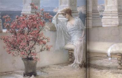 Alma-Tadema, Sir Lawrence Her Eyes Are with her Thoughts and They Are Far Away (mk23) china oil painting image
